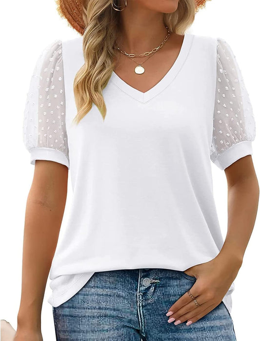 Blouse Femme Krishna à Col V – Coupe Décontractée au Look Élégant pour un Usage Quotidien ou Formel