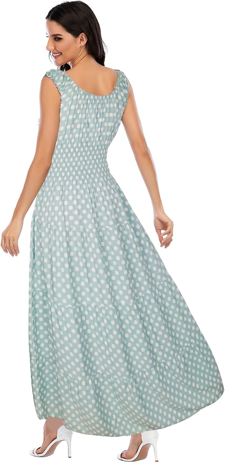 Lina Bohemian Maxi Dress for Women – Elegant Flowing Long Floral Print Summer Dress