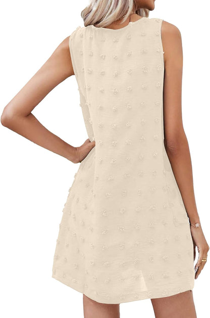 Léa Summer Dress for Women – Sleeveless Polka Dot V-Neck Dress with Pockets for the Beach