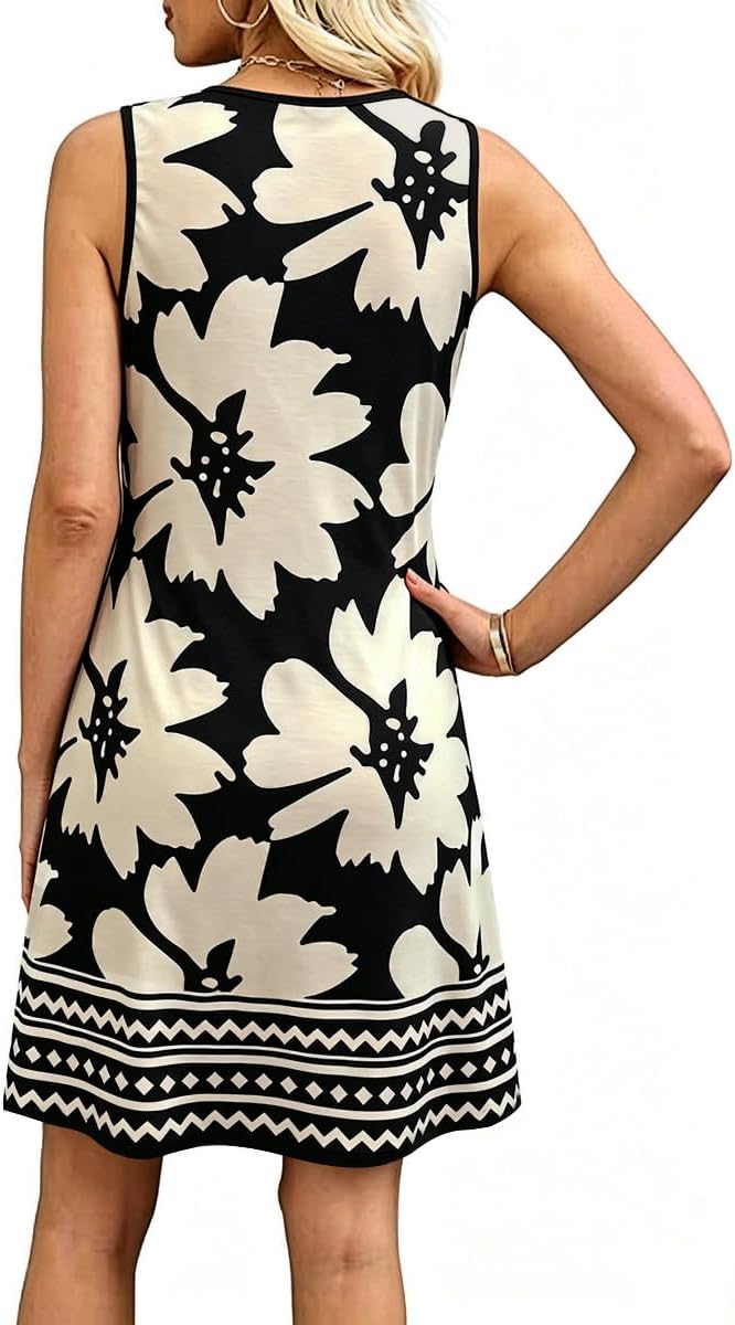 Chloé Summer Dress for Women – Short Floral A-Line Beach Dress