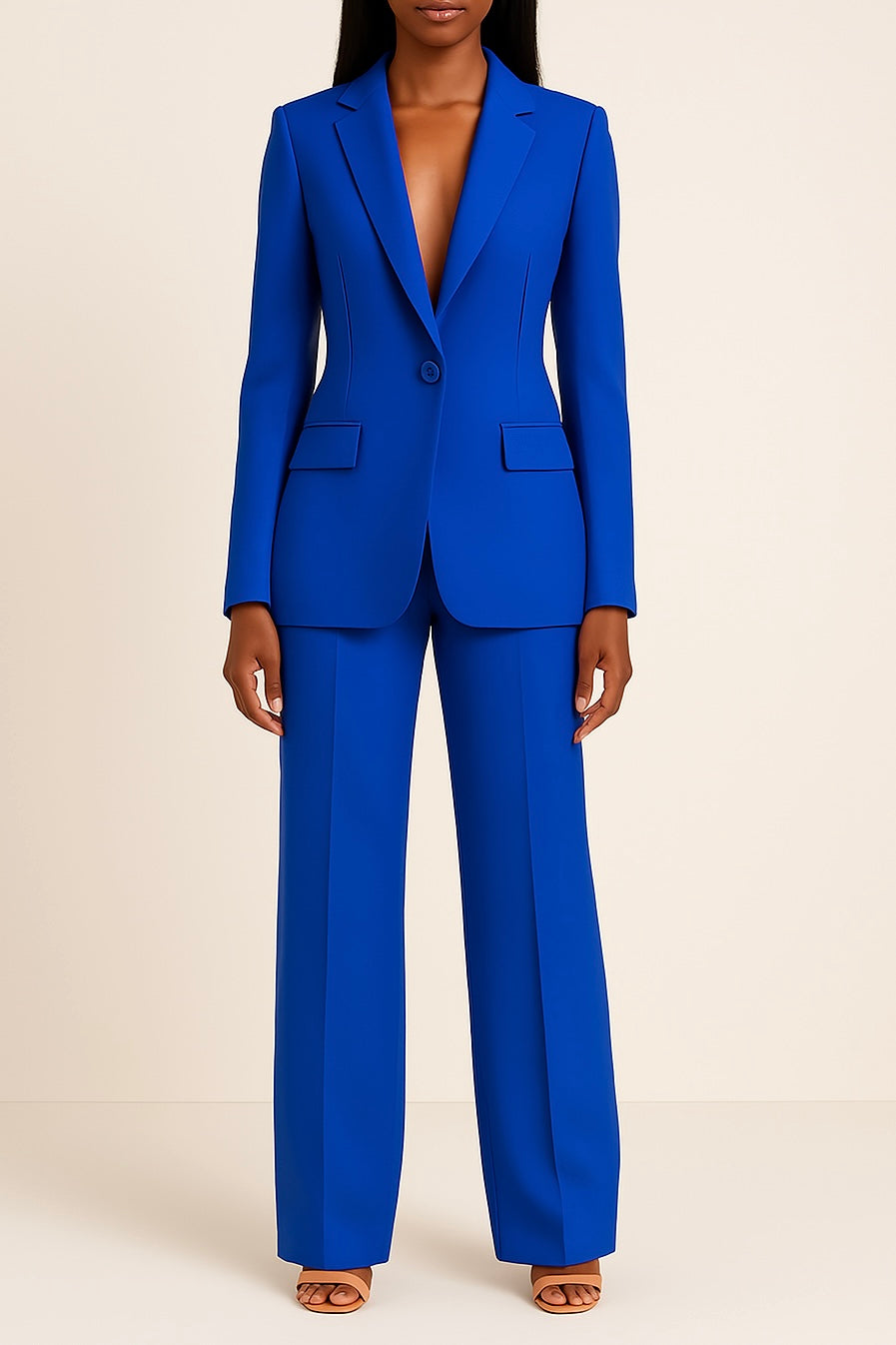 Lyla Ensemble Femme – Tailleur Pantalon Satiné Élégant à Coupe Ample & Style Moderne