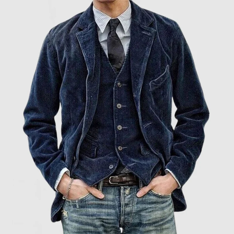 James Corduroy Blazer for Men – Elegant, Warm & Versatile with Modern Vest