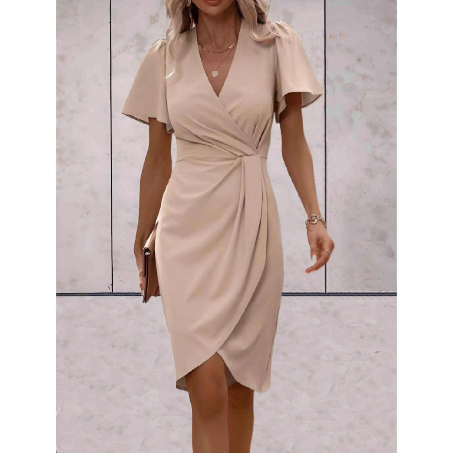 Evelina Robe Portefeuille Femme – Robe Élégante pour Soirées Festives et Occasions Chic