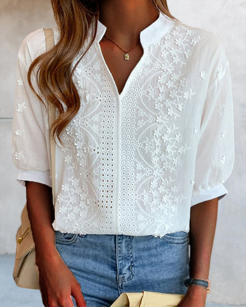 Emelia Blouse Femme – Haut Élégant avec Manches Bouffantes & Coupe Confortable