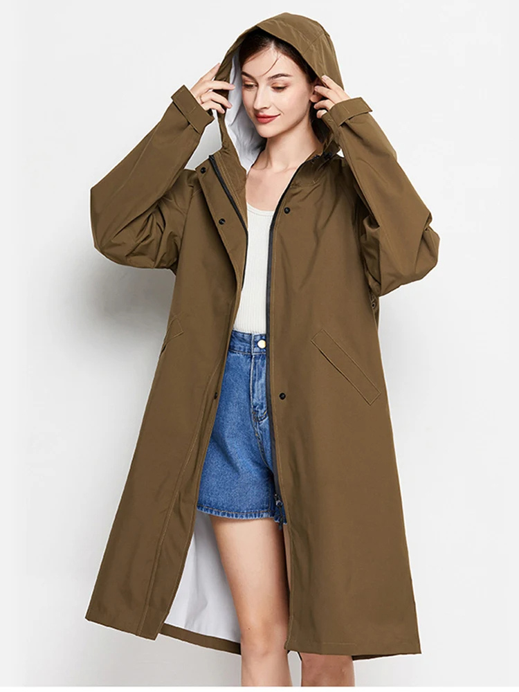 Malia Veste Femme Imperméable – Légère Coupe-Vent avec Capuche Ajustable & Poches Pratiques
