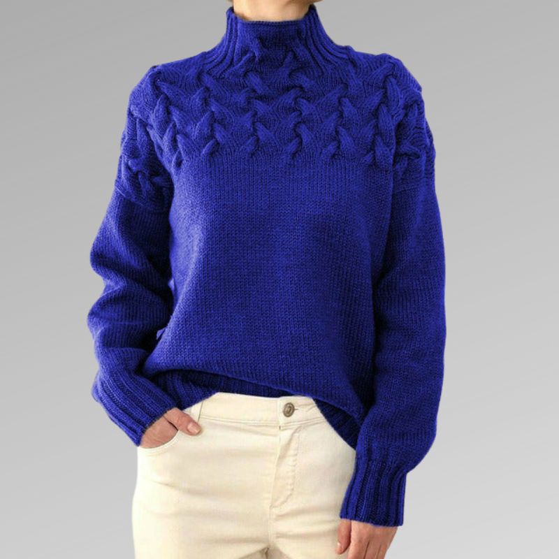 Reagan Col Roulé Femme – Pull d’Hiver Élégant en Coton Mélangé Doux et Confortable