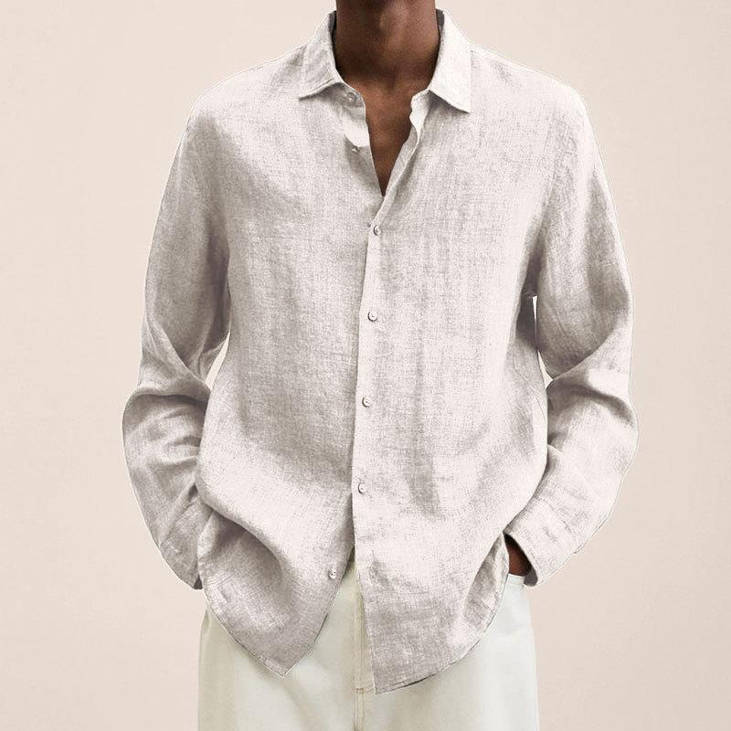 Giovanni Chemise Homme – Lin Respirant, Manches Longues, Design Classique & Élégant