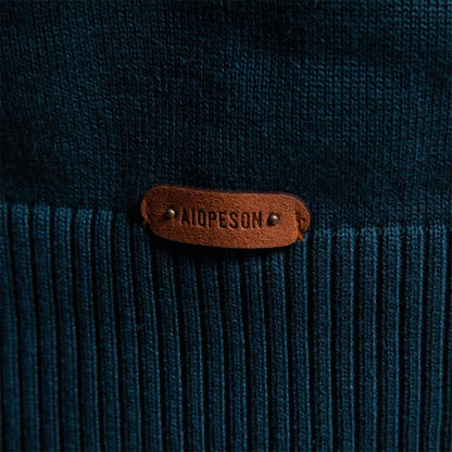 Liam Pull Homme à Rayures – Col Montant Zippé, Chaud & Confortable en Laine Polyester