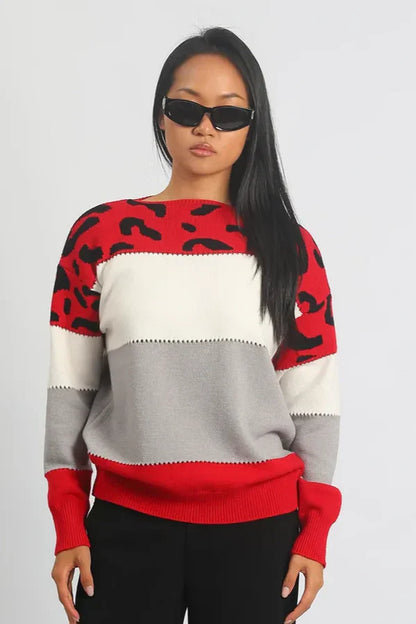 Alianna Pull Femme – Polaire Léopard Chic Doux & Confortable pour Style Décontracté