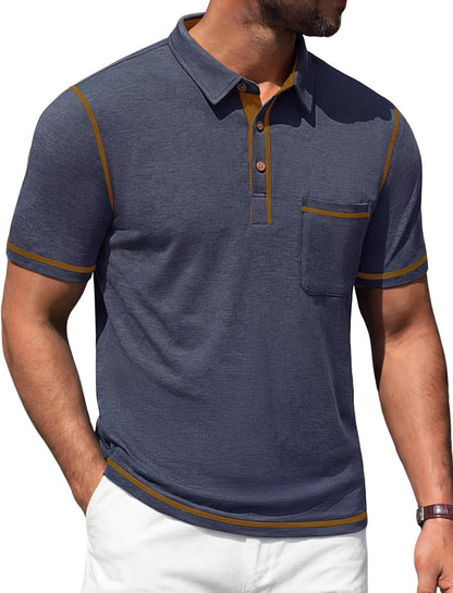 Vianney Men's Polo – Lightweight Cotton Polo, Pocket & Casual Chic Style for Summer