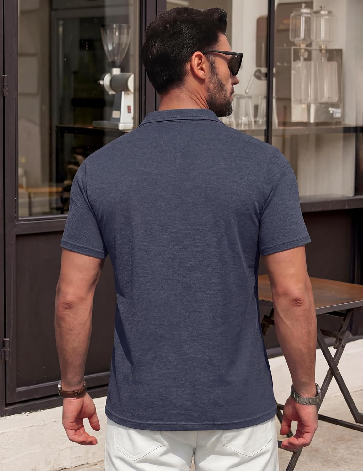 Renato Polo Men – Lightweight Cotton Polo, Contrast Collar & Casual Chic Pocket