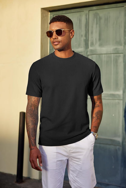 Wilbert Men's T-Shirt – Textured Knit T-Shirt, Lightweight & Casual Chic Style