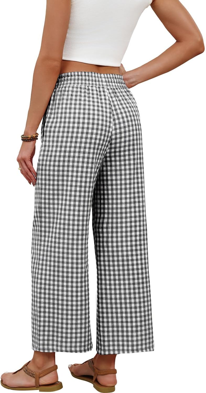 Mindi Women's Palazzo Pants – Fluid Wide Cut, Elastic Waist Casual Chic