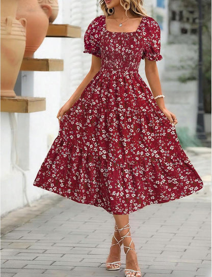 Angeli Floral Dress for Women – Puff Sleeves, Tied Waist, Chic Mini Summer Cut