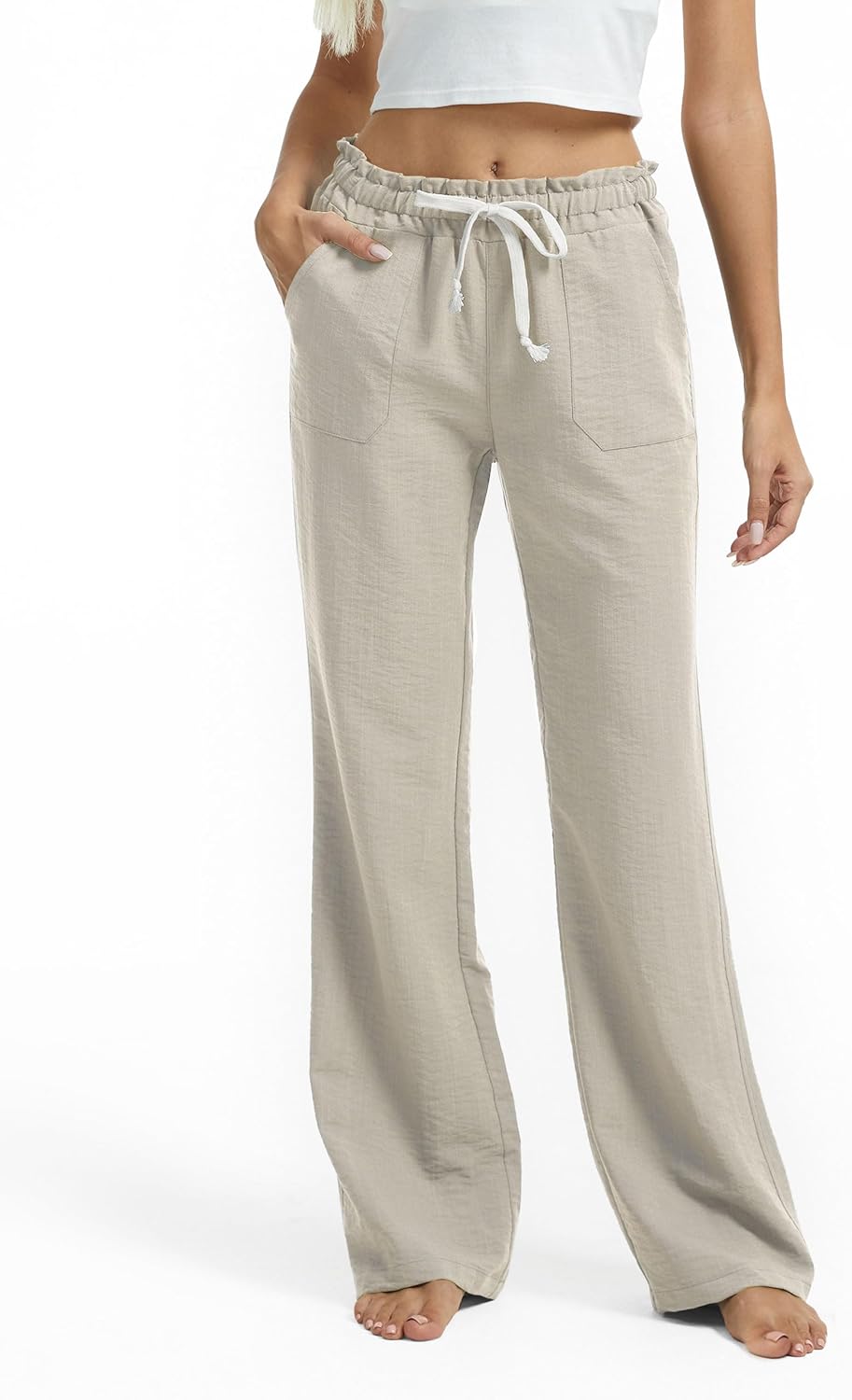 Sassy Women's Tall Pants – Long Palazzo Lin Sizes 30-36 & Pockets