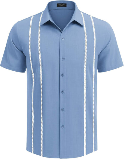Henry Guayabera Shirt for Men – Cuban Summer Shirt, Embroidery & Chic Style
