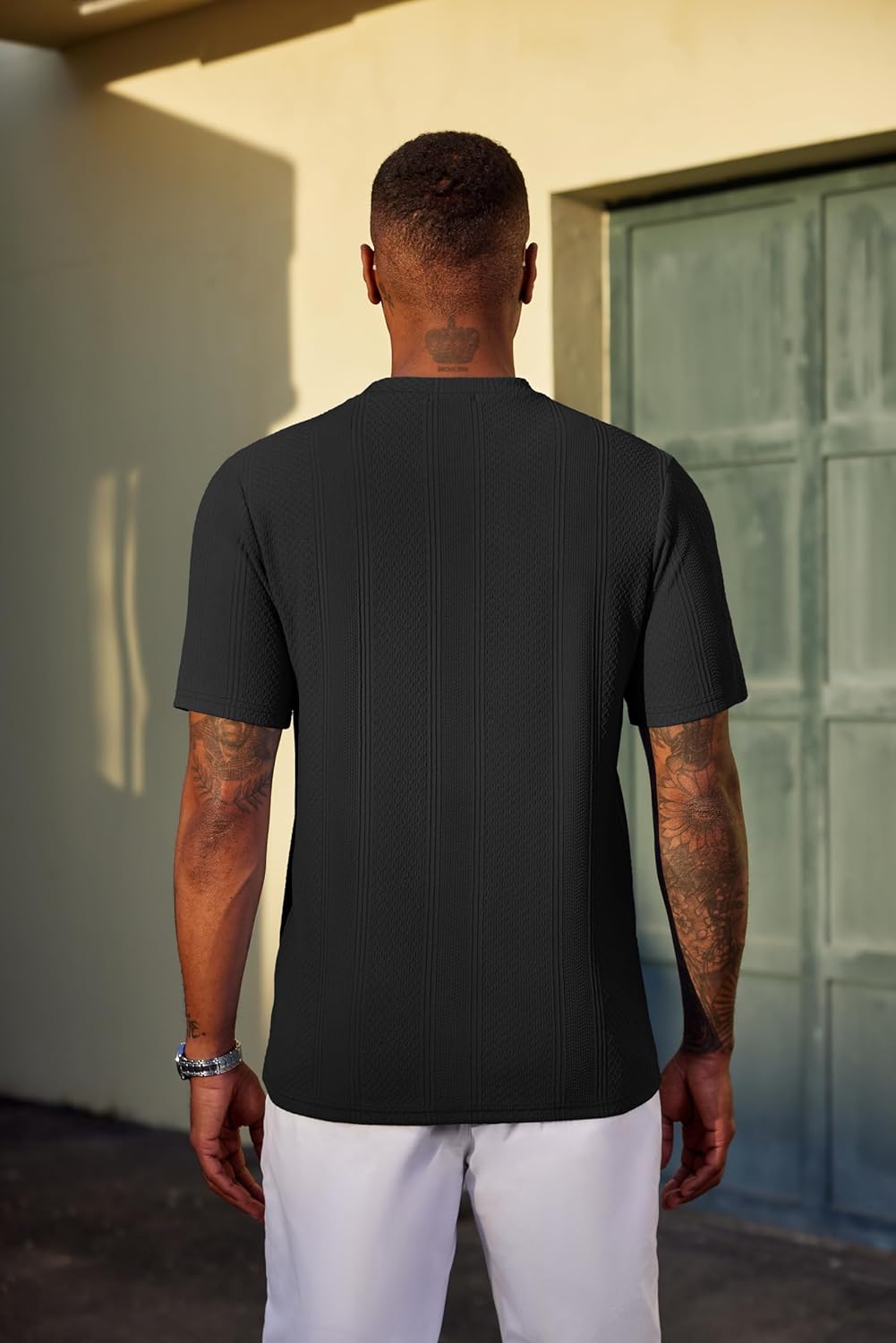 Wilbert Men's T-Shirt – Textured Knit T-Shirt, Lightweight & Casual Chic Style