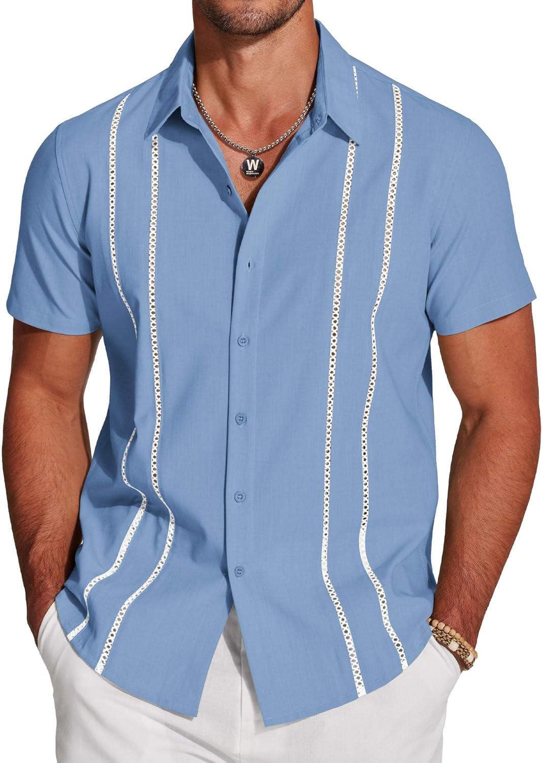 Henry Guayabera Shirt for Men – Cuban Summer Shirt, Embroidery & Chic Style