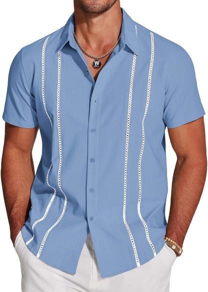 Henry Guayabera Shirt for Men – Cuban Summer Shirt, Embroidery & Chic Style