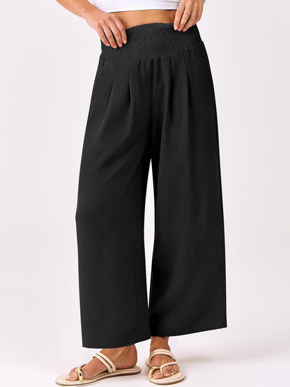 Roxanne Women's Pants – High-Waisted Fluid Palazzo with Pockets for Summer