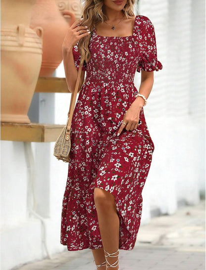 Angeli Floral Dress for Women – Puff Sleeves, Tied Waist, Chic Mini Summer Cut