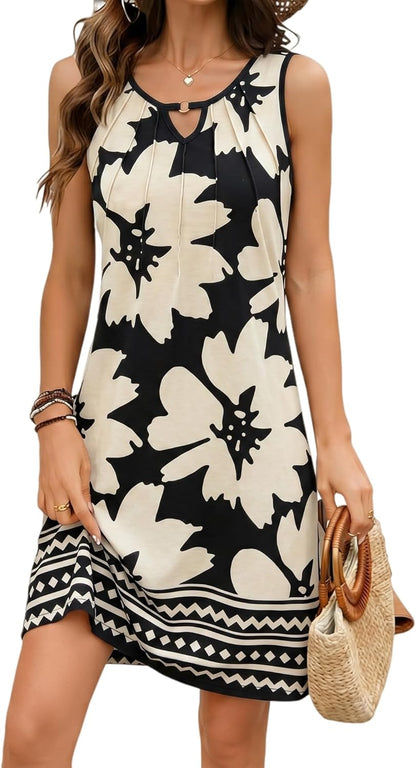 Chloé Summer Dress for Women – Short Floral A-Line Beach Dress