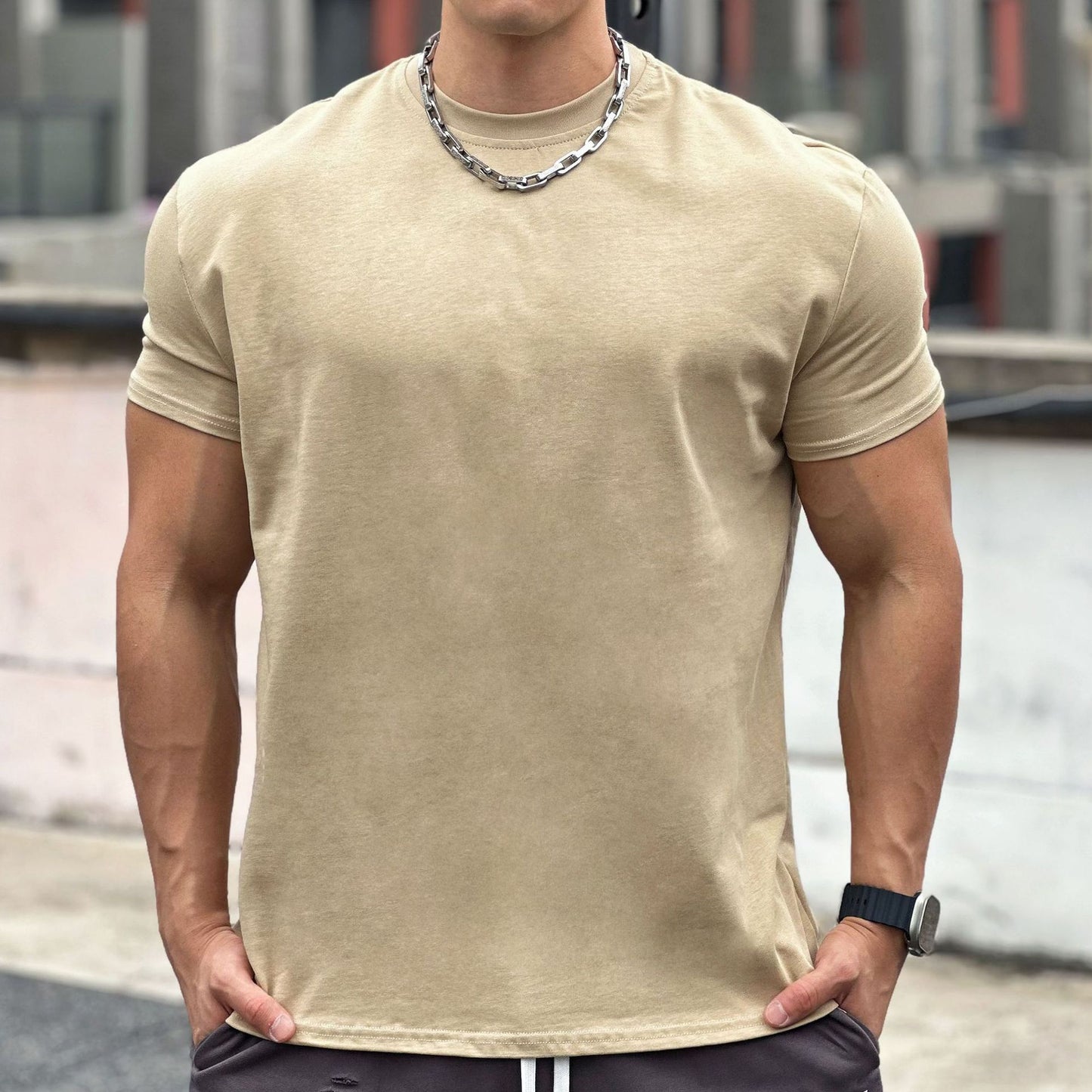 Liam Men's Sports T-Shirt – Loose Fit Cotton Short Sleeve with Breathable Design