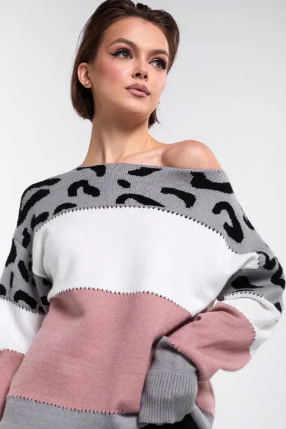 Alianna Pull Femme – Polaire Léopard Chic Doux & Confortable pour Style Décontracté