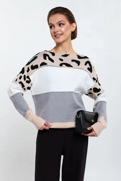 Alianna Pull Femme – Polaire Léopard Chic Doux & Confortable pour Style Décontracté