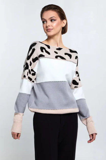 Alianna Pull Femme – Polaire Léopard Chic Doux & Confortable pour Style Décontracté