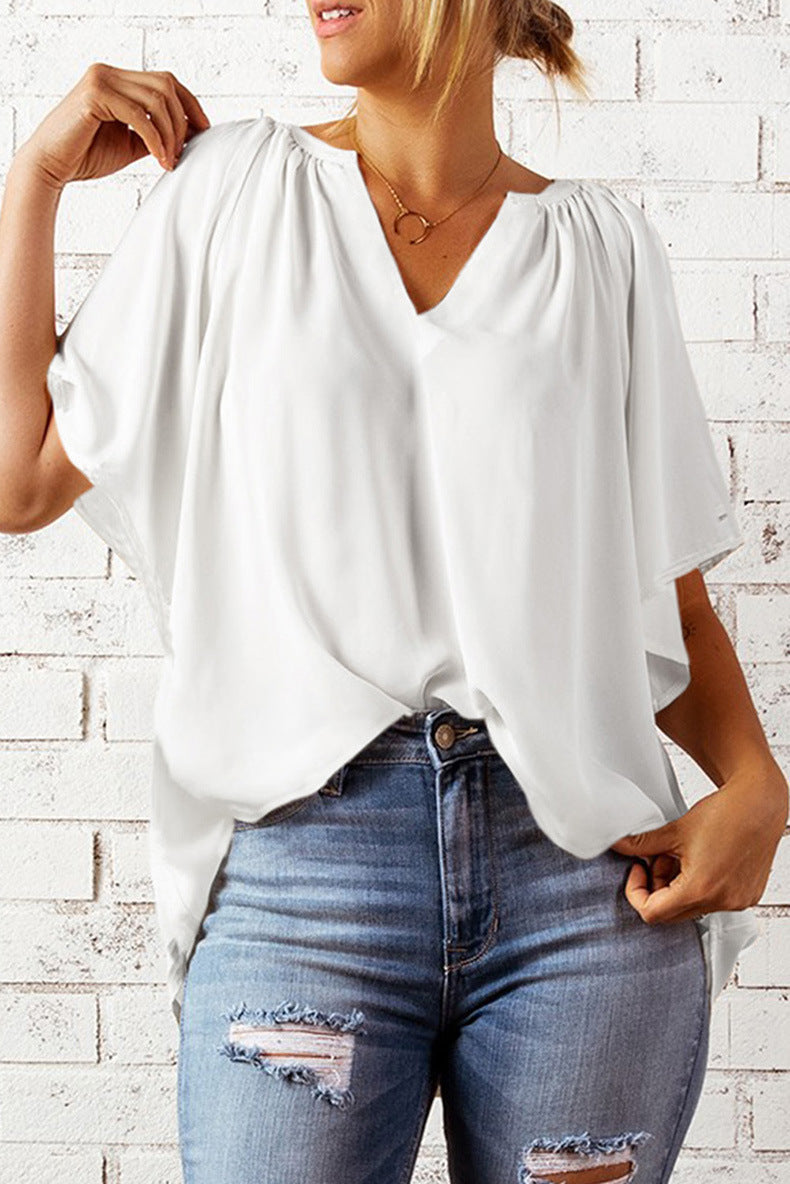 Samara T-Shirt Femme – Haut Décontracté à Manches Courtes en Maille Douce et Coupe Ample