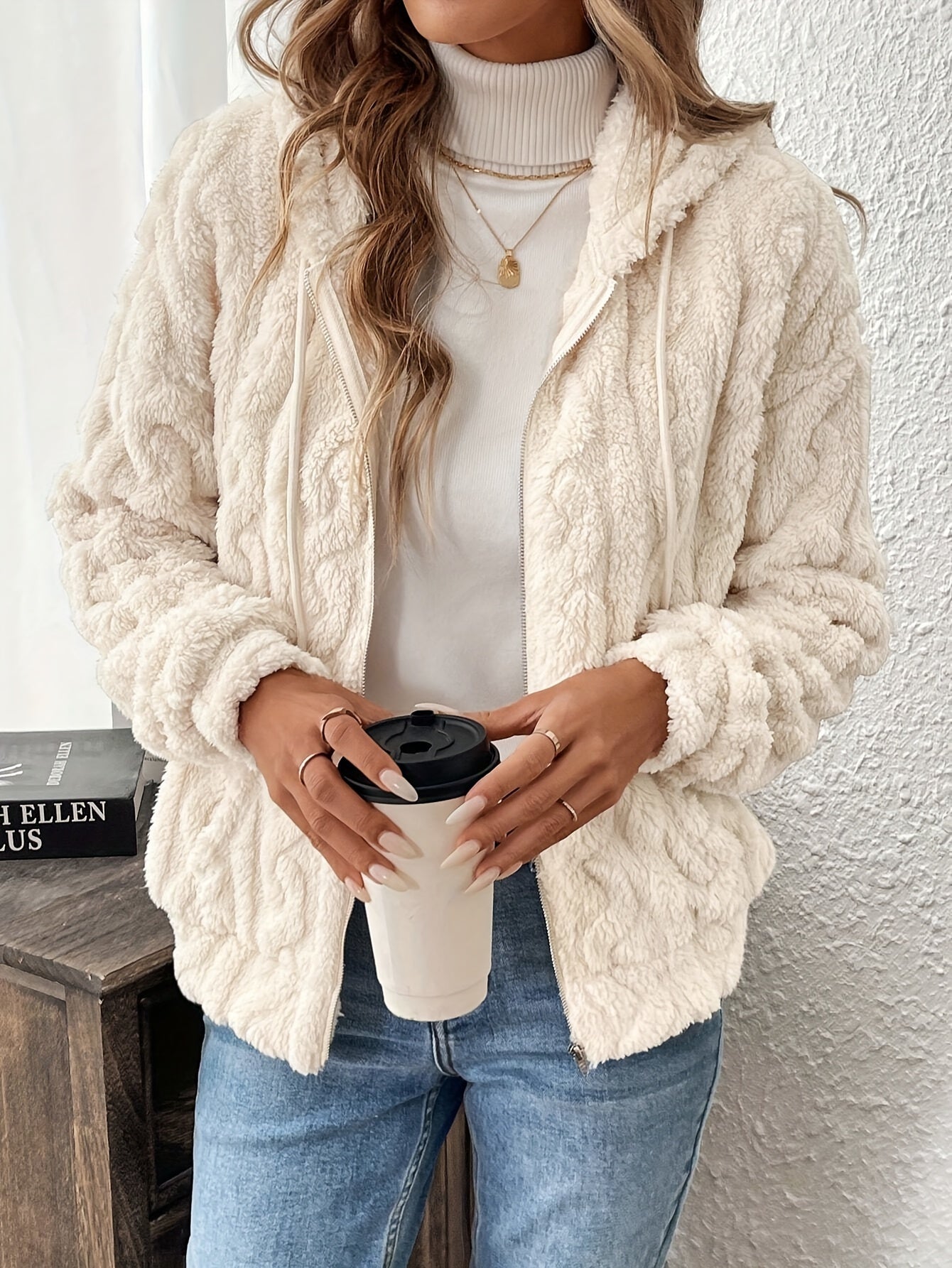 Francesca Veste Femme – Veste Zippée à Capuche en Polaire Douce & Chaude pour Automne/Hiver