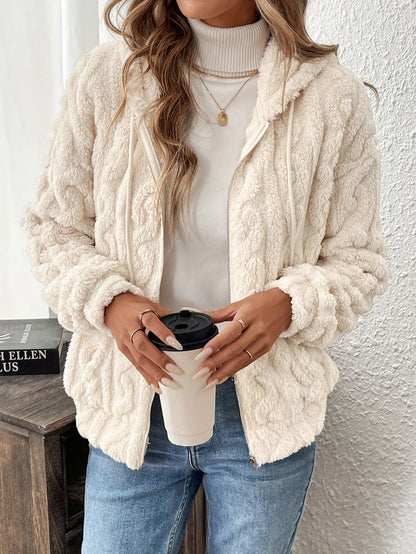 Francesca Veste Femme – Veste Zippée à Capuche en Polaire Douce & Chaude pour Automne/Hiver