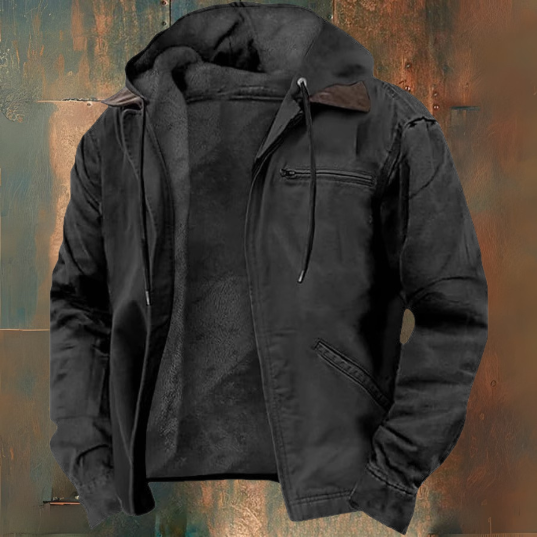 Caleb Veste Western Homme – Surchemise Automne-Hiver Légère avec Capuche Style Authentique