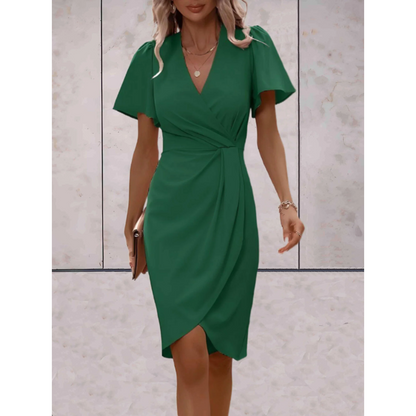 Evelina Robe Portefeuille Femme – Robe Élégante pour Soirées Festives et Occasions Chic