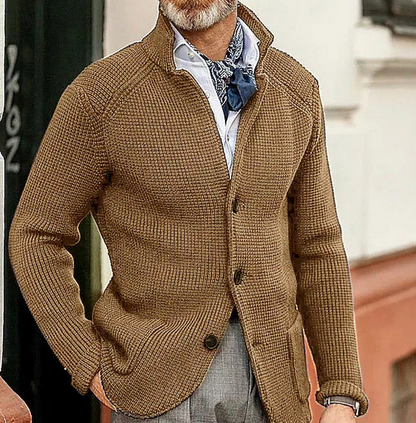 Edward Blazer Homme Vintage – Col Montant Élégant, Manches Longues & Style Intemporel