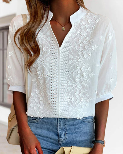 Emelia Blouse Femme – Haut Élégant avec Manches Bouffantes & Coupe Confortable