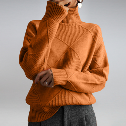 Penelope Pull Femme – Pull en Cachemire à Col Roulé Élégant & Doux pour Confort Hivernal