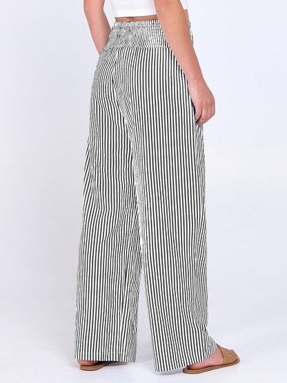 Léah Women's Pants – High-Waisted Striped Palazzo Pants with Pockets for Summer