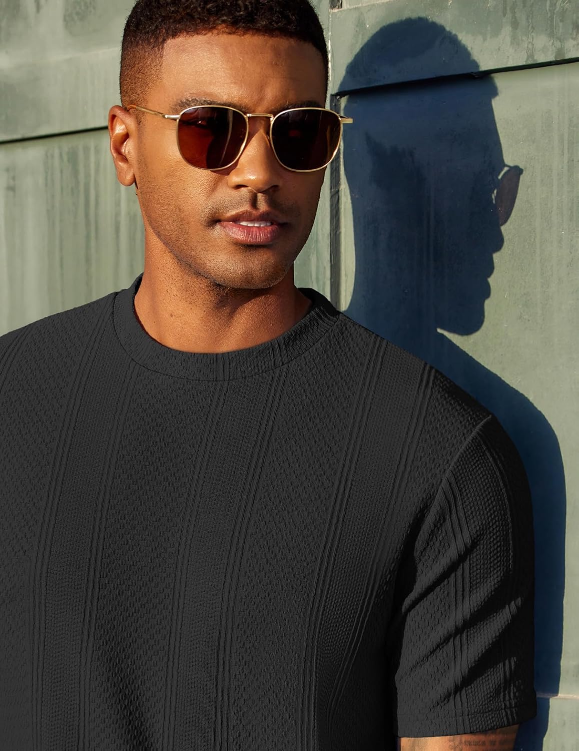 Wilbert Men's T-Shirt – Textured Knit T-Shirt, Lightweight & Casual Chic Style