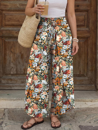 Trisha Women's Palazzo Pants – High Waist Fluid, Wide Elastic Chic Summer