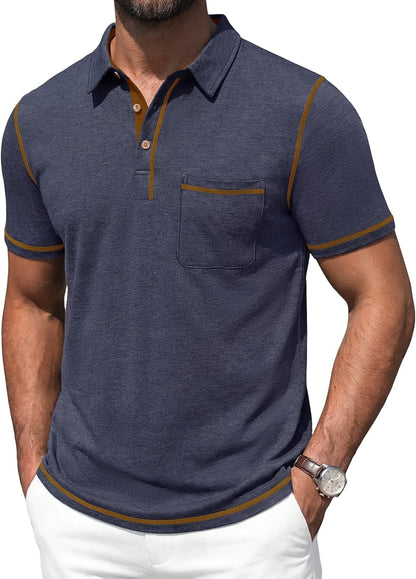 Vianney Men's Polo – Lightweight Cotton Polo, Pocket & Casual Chic Style for Summer