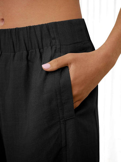 Jessica Women's Pants – Large Elastic Waist Palazzo with Pockets Bohemian