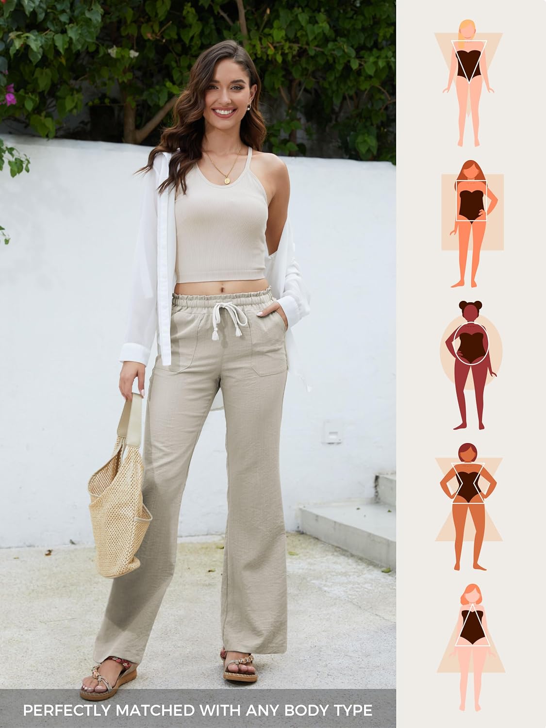 Sassy Women's Tall Pants – Long Palazzo Lin Sizes 30-36 & Pockets