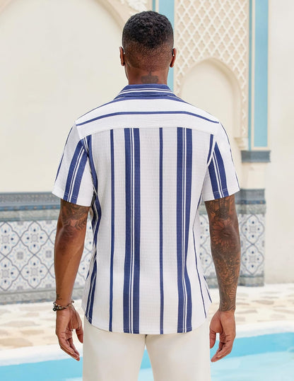 Ben Men's Shirt – Stretch Slim Fit, Wrinkle-Free & Short Sleeves