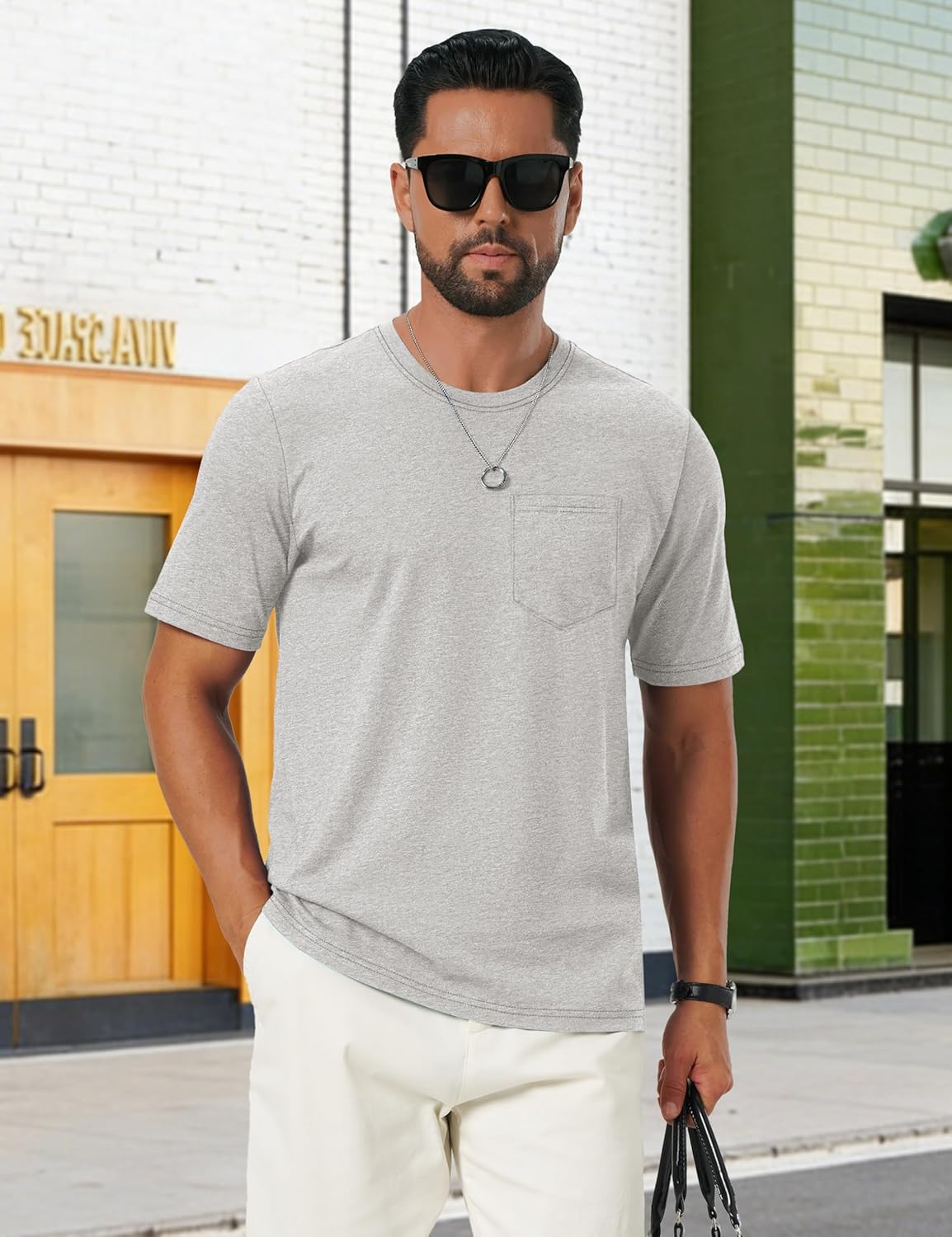 Leonardo Men's T-Shirt – Soft Cotton T-Shirt with Pocket, Breathable & Casual Summer