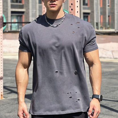 Liam Men's Sports T-Shirt – Loose Fit Cotton Short Sleeve with Breathable Design