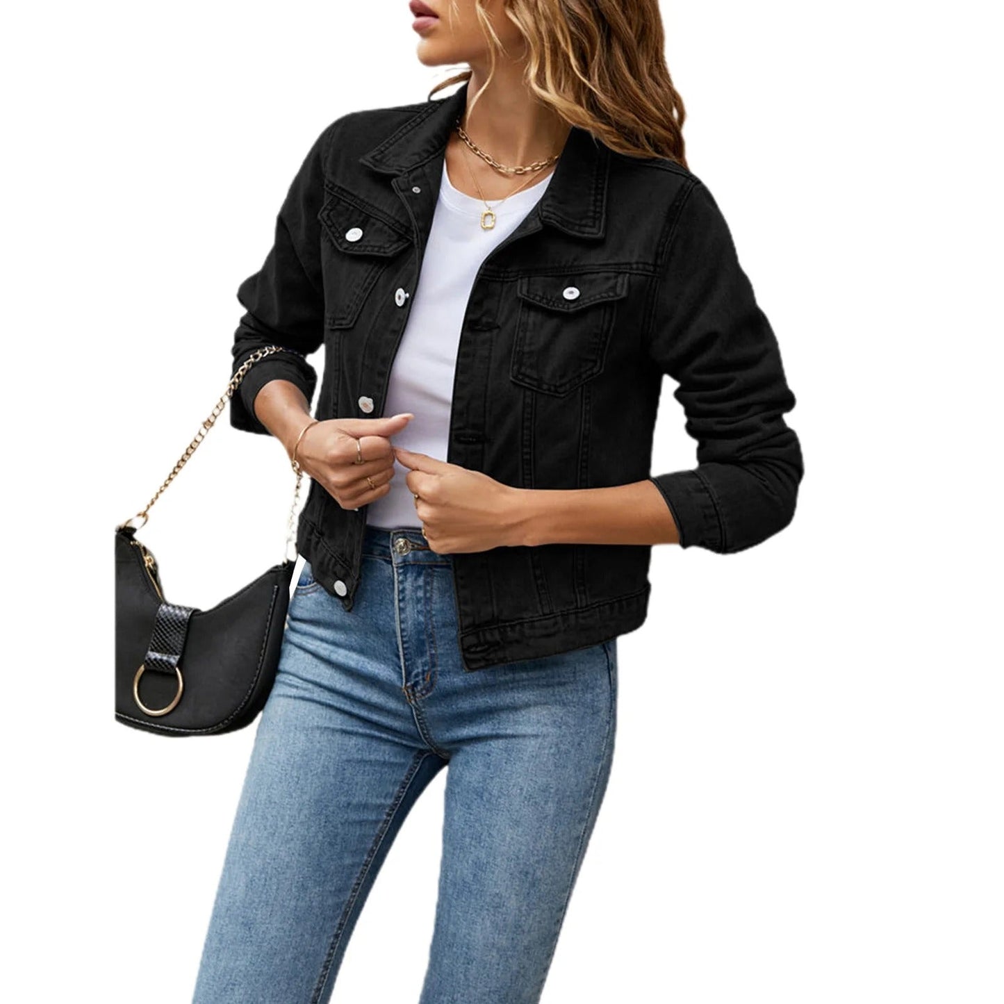 Eva Veste Femme en Jean – Classique Boutonnée, Polyvalente & Idéale au Quotidien