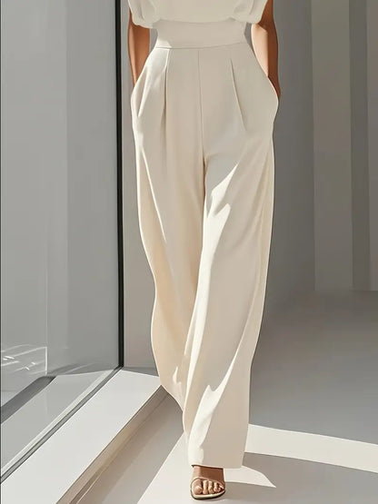 Mira Combinaison Femme – Jumpsuit Élégant avec Taille Haute, Jambes Droites & Tissu Léger
