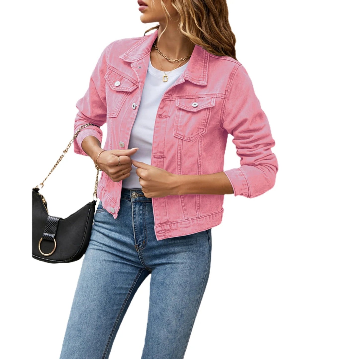 Eva Veste Femme en Jean – Classique Boutonnée, Polyvalente & Idéale au Quotidien